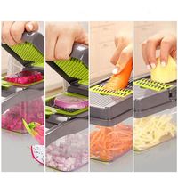 16-In-1 Multifunctionele Handheld Groentechopper Metalen Handmatige Uiensnijder Fruit Snijmachine Aardappelen Dunschiller Fruit Juicer