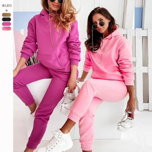 Chándal Rosa con Logotipo en Relieve, Chándales de Talla Grande para Mujer, 400 Gsm, Felpa de Algodón, Pantalones Deportivos para Entrenamiento, Gimnasio y Fitness - Product Image 1