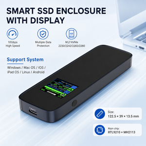 Boîtier SSD M.2 NVMe intelligent avec écran LCD 1,3 pouces, USB 3.2 Type-C 10 Gbit/s, RTL9210 DEM042, compatible jusqu'à 8 To - Product Image 1