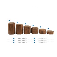 Présentoir à anneaux Ensemble de 6 rehausseurs hexagonaux en bois marron pour affichage