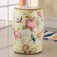 Tabouret en céramique peint à la main avec motif floral de style chinois traditionnel, marque OTY, décoration d'intérieur et d'extérieur pour le Nouvel An chinois