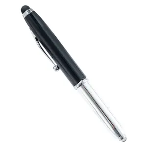 En kaliteli özelleştirilmiş 3 1 el feneri stylus kalem led ışık ekran dokunmatik metal tükenmez kalem logo baskılı kozmetik kapları