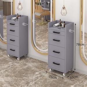 Carritos de Peluquería Rodantes en Negro, Gris y Blanco, Carritos de Metal para Salón de Belleza, Spa y Peluquería - Product Image 1
