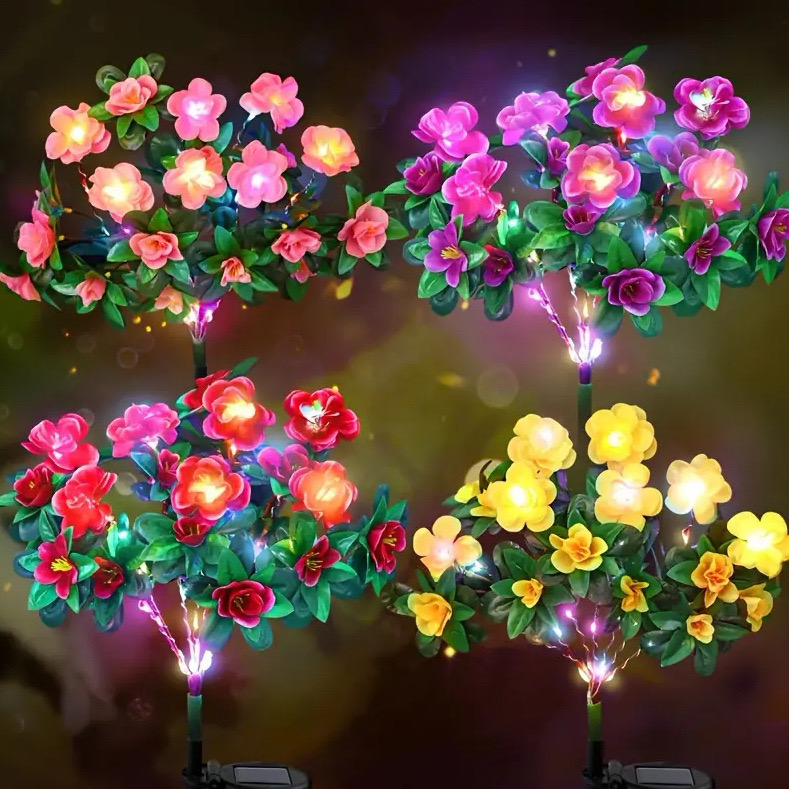 Solar-Led-Licht 3D-Gehalts-Rhododendron-Lotusblumenlicht fr  Gartengngen-Landschaft Feiertag Party Weihnachten Rasen  Outdoor-Dekoration| Alibaba.com