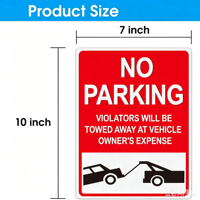 Autocollant de signalisation 'Interdiction de stationnement' en vinyle imperméable de qualité supérieure, contenu et dimensions personnalisables pour allée privée, garage, rue et zone de reprise.