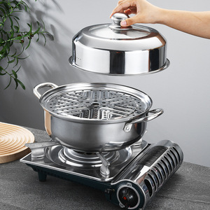 Marmite à vapeur et à soupe multi-couches en acier inoxydable épaissi de 28 cm, grande capacité, modèle <span class=keywords><strong>MYC</strong></span>, pour cuisson vapeur et soupes, idéale pour le hot pot - Product Image 1
