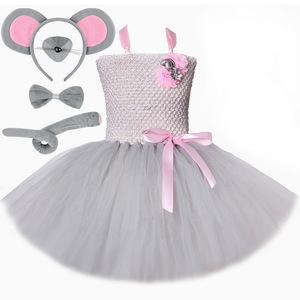 Costume <span class=keywords><strong>da</strong></span> Topolino Grigio con Tutu per Bambine, Set per Feste, Abito in Tulle con Fascia per Capelli e Accessori DP071 - Product Image 2