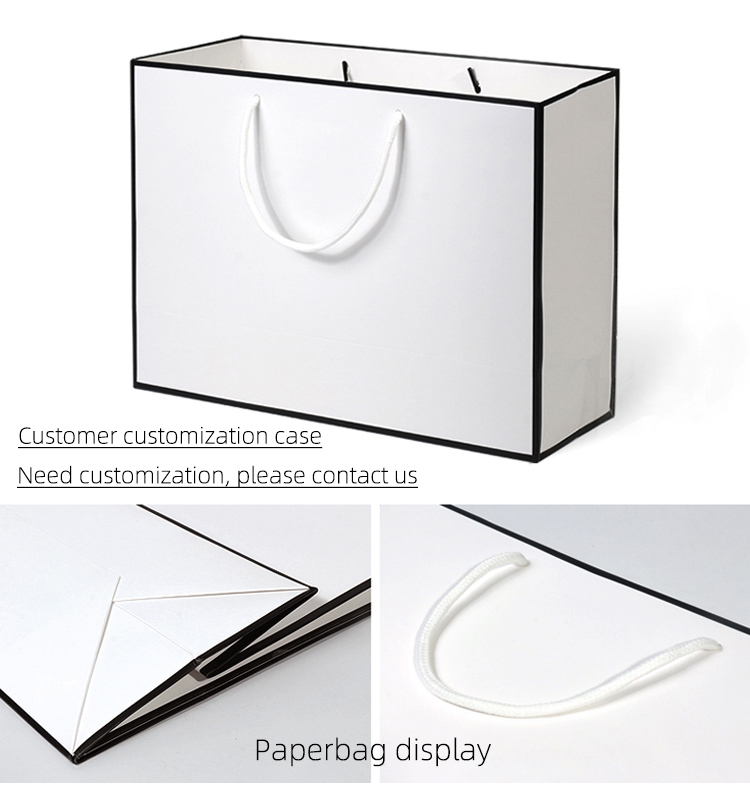 Wholesale Printing Custom Art Paper Glossy White Paper Shopping Bag With Logo
