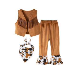 Disfraz de <span class=keywords><strong>Vaquero</strong></span> para Niños, Conjunto de Ropa de Cosplay, <span class=keywords><strong>Chaleco</strong></span> + Pantalones + Bufanda + Sombrero, 4 Piezas, Traje para Niños Pequeños - Product Image 3