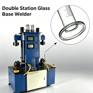 Machine à souder les bases <span class=keywords><strong>de</strong></span> cylindres en verre, soudeuse à <span class=keywords><strong>gaz</strong></span> verticale à double poste pour verrerie <span class=keywords><strong>de</strong></span> laboratoire, cylindres gradués et scellage <span class=keywords><strong>de</strong></span> bouteilles en verre - Product Image 1