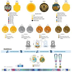 Fabricante al por mayor Diseña tu propio deporte Logotipo de metal Marathon Running <span class=keywords><strong>Finisher</strong></span> Aleación de zinc Medalla de diseño personalizado - Product Image 4