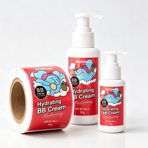 Wholesale High Grade Coated <b>Paper</b> Roll Labels Vivid Print <b>Red</b> Cartoon Elephant Adhesive Stickers For Beauty Cosmetic Bottle Pack - Product Image 1