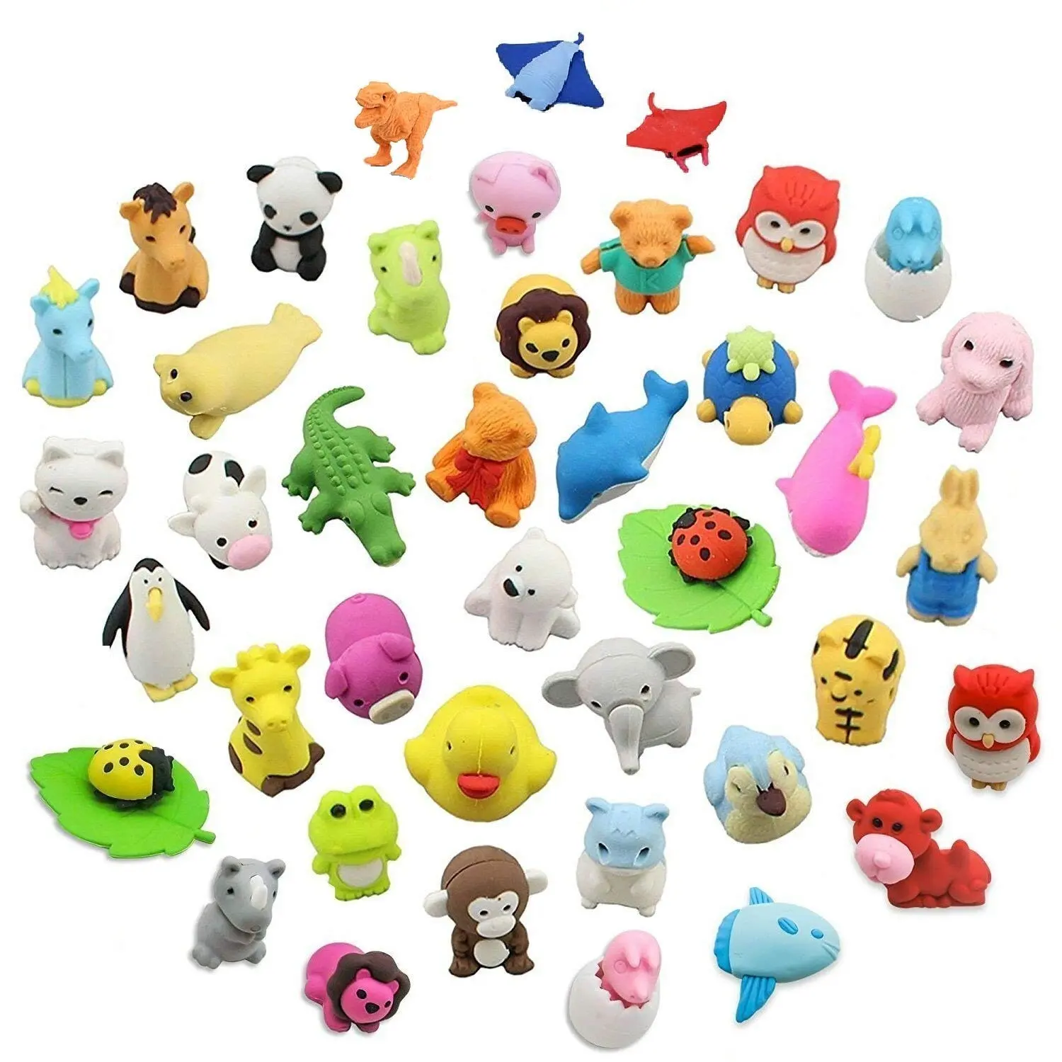 Mity rain Japanese Animal Erasers for Kids,36 Pack Mini Puzzle Eraser Take Apart Toys,Animal Pencil Erasers Set,Novelty Party Favors Educational Gift
