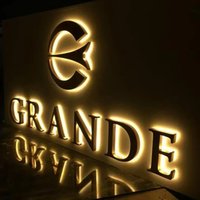 Enseignes lumineuses LED personnalisées rétroéclairées pour extérieur, lettres 3D en acier inoxydable pour entreprises, magasins, signalétique LED, panneau de signalisation, logo