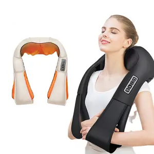 Ev ofis araba kullanımı elektrikli derin doku 3D ısıtma yoğurma masaj yastığı ağrı kesici Shiatsu boyun ve omuz masajı