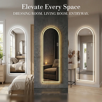 Miroir mural moderne pour hôtel, miroir de salon sur pied avec éclairage LED, miroir de vanité avec lumière