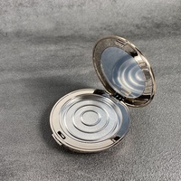 LZ Pack 100 pièces Boîtier compact de luxe rond doré métallique de 59 mm pour poudre pressée et blush, personnalisable