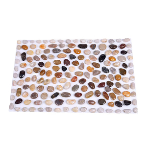 Sông tự nhiên đá Gạch <span class=keywords><strong>Mosaic</strong></span> màu Pebble Mat cho vườn cảnh quan ngoài trời trang trí nội thất sàn tường nghệ thuật DIY - Product Image 4