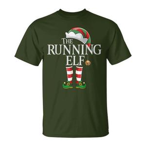 Maglietta natalizia The Running Elf per feste e vacanze - Product Image 1