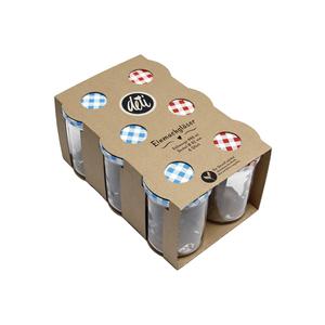 Bocaux de conserve Deti 460 ml, lot de 6 avec couvercles à carreaux pour la mise en conserve à domicile - Product Image 1