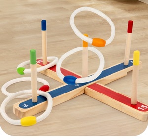 Jeu de lancer d'anneaux en bois pour enfants unisexe, 2-4 ans, exercice de coordination œil-main, interaction parent-enfant - Product Image 5