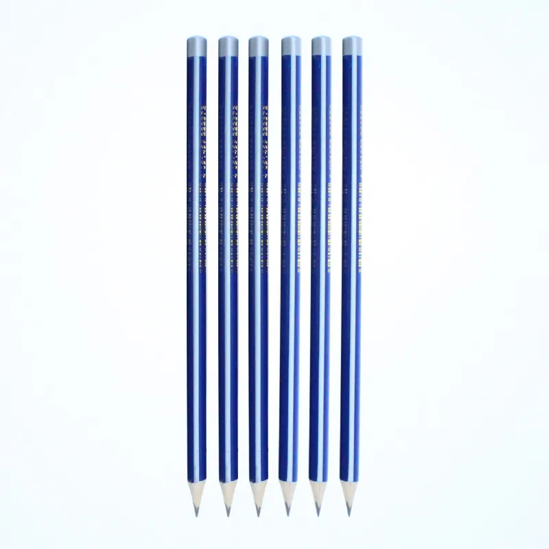 2020 Высокое качество полосатый цвет треугольная форма 2H HB 2B деревянный карандаш стандартные деревянные полоски карандаш Dip End Pencil