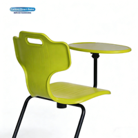 Chaise d'étude scolaire moderne en plastique Bo Jiao avec bureau intégré, design écologique et durable, multicolore, portable, commerciale