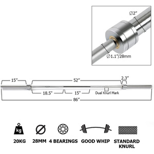 Barre d'haltères IFAST 7 pieds en acier chromé, équipement de musculation durable pour la maison - Product Image 4
