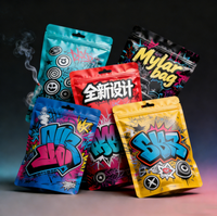 Sachets Mylar Holographiques Personnalisés avec Logo, 3.5g/7g/14g/28g/1lb, à Fermeture Ziplock Découpée, Anti-Odeur, Qualité Alimentaire, pour Lait et Tabac