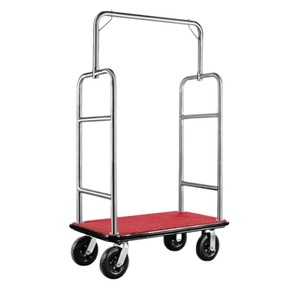 Acier inoxydable Hôtel Luxe Couronne Pliable Bellboy <span class=keywords><strong>Chariot</strong></span> Rack Concierge Cage À Oiseaux Brouette Bagages Bellman <span class=keywords><strong>Chariot</strong></span> Chariots À Bagages - Product Image 2