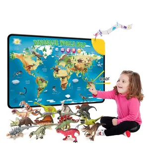 Dinosaur play mat electric sound and dialogue educational poster learning wall chart with dino model