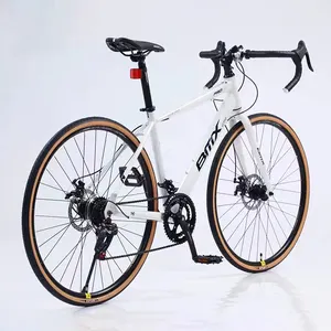 Bicicleta de carretera de carbono de alta calidad para hombre, bici de carrera de 700c, 21 velocidades, con freno de disco, vent