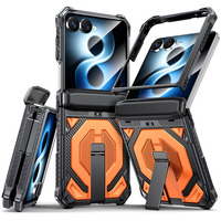 Nouvelle coque magnétique pliable 360 pour Samsung Z Flip 8 7 6 avec béquille métallique dissimulée 2026 °   Protection de charnière, housse antichoc