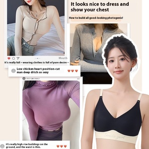 Soutien-gorge de sport pour femme, style débardeur, uni, tendance été, fin, confortable, sans couture, doux, sans armatures, bon maintien, bonnet 3/4, effet push-up - Product Image 3