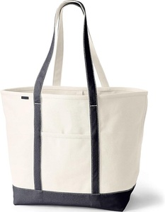 Sac fourre-tout en toile de coton biologique grand format avec fermeture éclair, logo personnalisé sérigraphié, réutilisable pour les courses et le quotidien – Vente en gros - Product Image 1