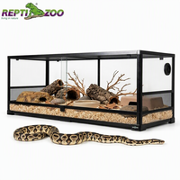 REPTIZOO Terrarium pour Serpents de 67 Gallons (120x45x45cm) en Verre Trempé, Démontable et Livré en Kit Plat pour l'Élevage de Serpents