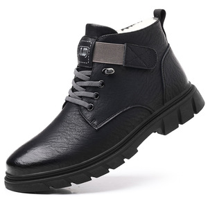 Botas de Invierno para Hombre, de Piel Auténtica, Forradas de Felpa, Antideslizantes, con Punta Redonda, Botas de Nieve - Product Image 5