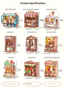 Hamaileon Miniature Shop Scene Aimant de réfrigérateur en bois - Aimants 3D DIY pour réfrigérateur, Aimants décoratifs mignons faits à la main, Souvenir, Décoration d'intérieur, Cadeau - Product Image 2