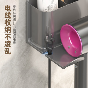 Hair Dryer Holder <b>Wall</b> Mounted <b>Corner</b> Storage Rack Graphite Gray Durable Bathroom <b>Shelf</b> - Product Image 1