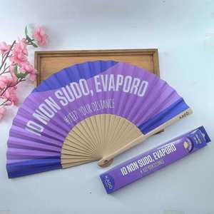Custom Large Bamboo Hand Fan Personalized Decoration Carved Flower <b>Pattern</b> Painted Technique Promotional Craft Eco-friendly 8 - Product Image 1