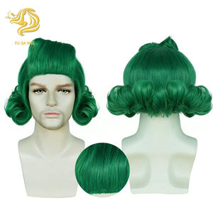 Peluca de Oompa Loompa para Disfraz de Halloween de Fujia, Cabello Verde Rizado de Willy <span class=keywords><strong>Wonka</strong></span>, la Fábrica de Chocolate - Product Image 1