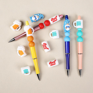 <span class=keywords><strong>Perles</strong></span> en silicone à trou droit motif dessin animé pour la fête des pères, idéales pour la fabrication de bracelets DIY, la création de bijoux et les fournitures d'artisanat, cadeau fantaisie pour enfants. - Product Image 3