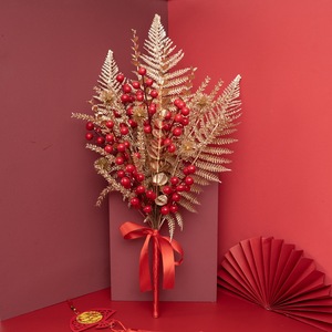 Flores Artificiales CallaFloral, Bayas Rojas, Fruta de la Fortuna, Decoración para Bodas y Hogar CF01112 - Product Image 1