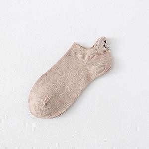 10 colores primavera y verano calcetines de barco de algodón lindos ojos de dibujos animados japoneses cara sonriente calcetines de mujer bordados - Product Image 5