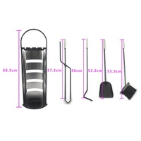 Ensemble de 5 outils pour foyer, poignées en laiton, ensemble de manutention pour foyer, pince, pelle, brosse, pique-cheminée, accessoires pour poêle à bois, foyer