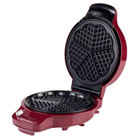 Gaufrier électrique 1200W en plastique avec revêtement antiadhésif, plaques fixes de 20 cm, pour snacks, avec protection anti-surchauffe et poignée froide au toucher, usage domestique