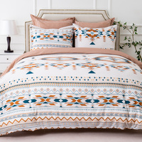 Beige-Braune Western-Bettwäsche-Sets Queen Exotischer Nordischer Stil Bohemian Bettbezug Pfeil-Bettset Retro Dreieck Diamant Boho Dekor