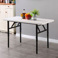 Table pliante rectangulaire portable pour l'intérieur et l'extérieur, longue table à manger blanche pliable pour salle à manger