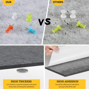 Grand tableau d'affichage - Hexagone en feutre polyester, tableau d'affichage pour la maison, le bureau, la cuisine, carreaux muraux en feutre pour photos, mémos - Product Image 6