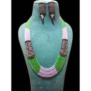 Joyería Rajasthani, Collar Raj Wada Haar, Joyería India, Collar Sabyasachi, Conjunto de Boda, Collar Largo con Cuentas, Collar Largo - Product Image 3